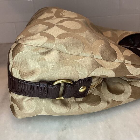 Coach Madison Maggie OpArt Gold/Tan Hobo Bag - Picture 9 of 16